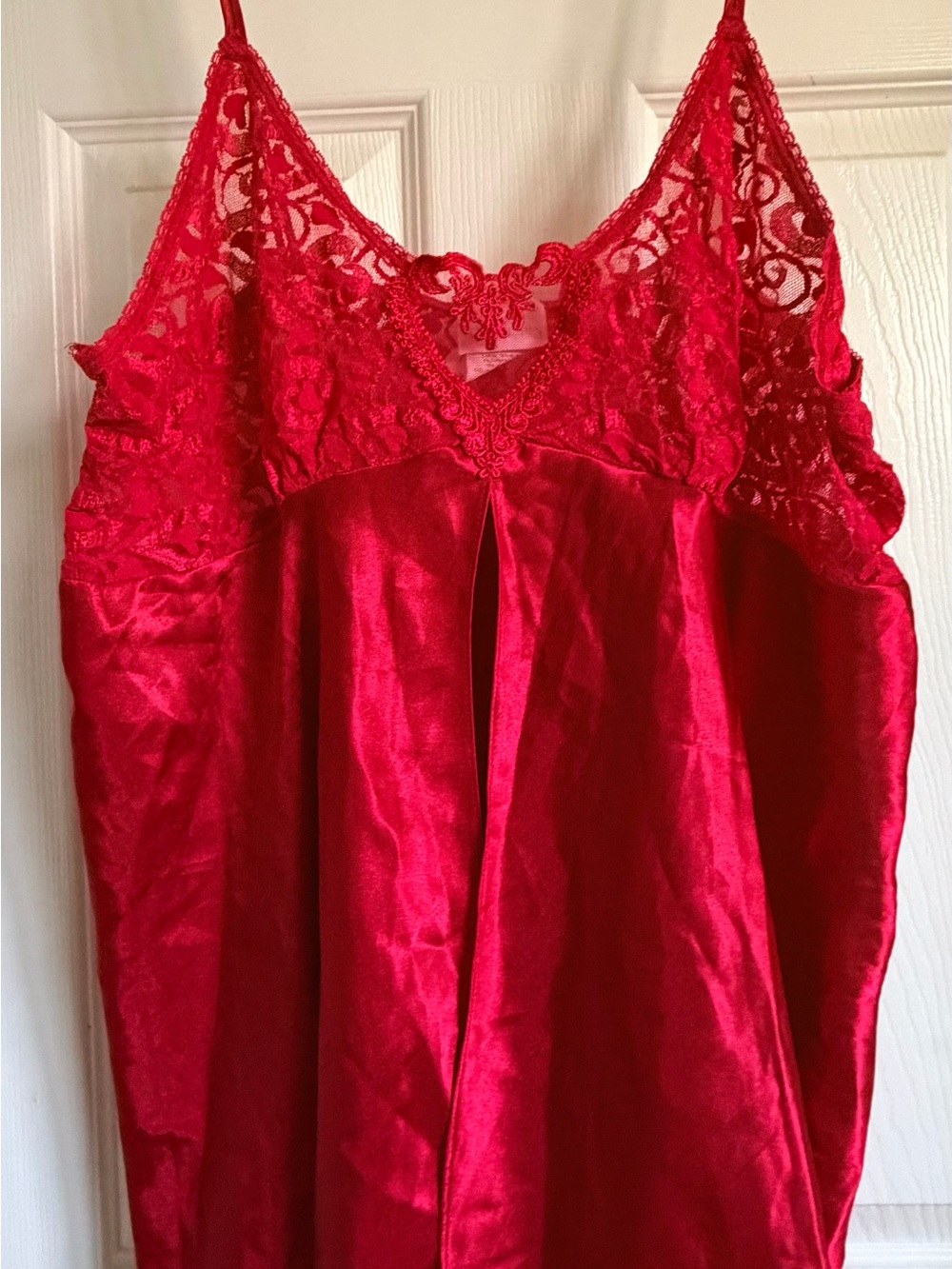 Secret Treasures Red Lace Satin Chemise